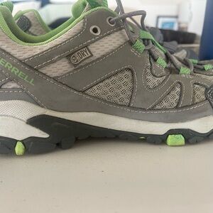 Merrill Gray and Green DRY Hiking Shoes